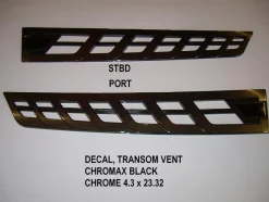Nautique Decals + Emblems<DECAL TRANSOM VENT CHROMAX BLACK CHROME 4.3 x 23.32 - 140013